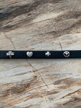Dyrberg/Kern Ulla Dragonly Heart Cross Peace symbol bracelet